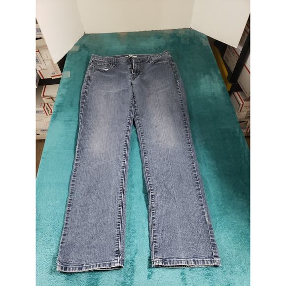 Levis 505 Jeans Size 12 Short Womens Blue Stretch Pants Mid Rise Curvy Straight - Picture 1 of 15